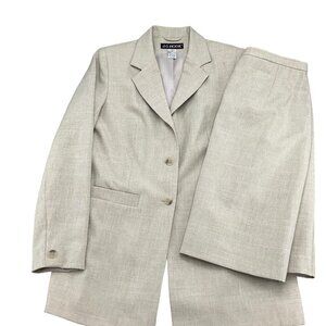 JG Hook Skirt Suit 10 40/25Wx23 Beige Side Elastic Woven Poly Classic Career VTG